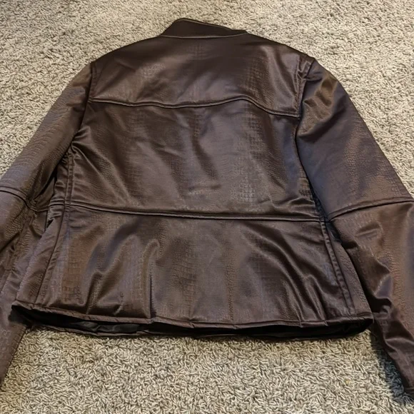 donnaluna brown satin puffer bomber jacket size 12 made in Italy - Picture 8 of 8